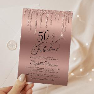 50 Fabulous Glitter Rose Gold Birthday Party