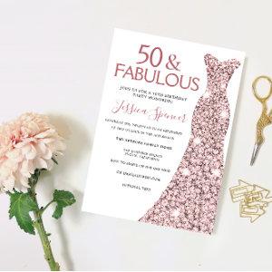 50 & Fabulous Rose Gold Dress 50th Birthday Party