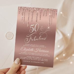 50 Fabulous Rose Gold Glitter Birthday Party