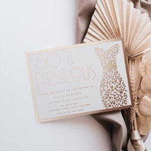 50 & Fabulous! Rose Gold Gown 50th Birthday Party  Foil