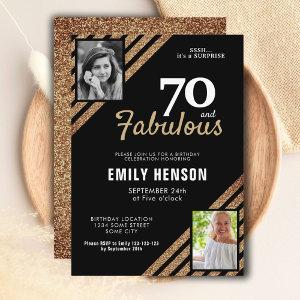 70 and Fabulous Gold Glitter 2 Photo 70th Birthday