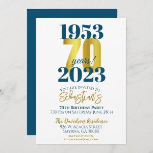 70th Birthday Party Typography Date