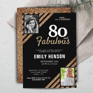 80 and Fabulous Gold Glitter 2 Photo 80th Birthday