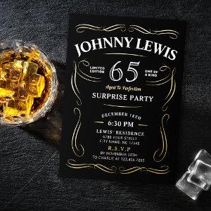 Any age vintage whiskey themed surprise birthday foil