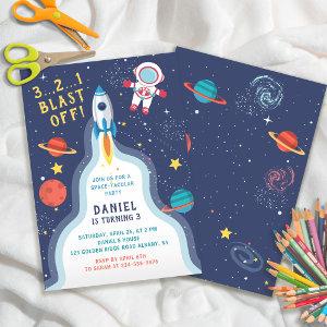 Astronaut Outer Space Rocket Ship Planet Birthday