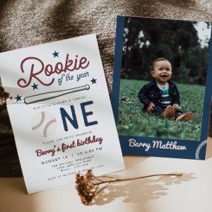 BARRY Rookie of the Year Baseball 1st Birthday Inv