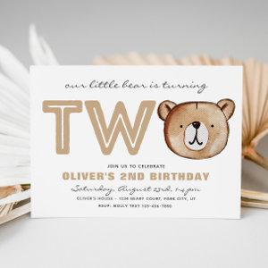 Bear 2nd Birthday  | Cute Bear Invite