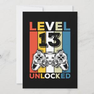 Birthday 13th Level Unlocked 13 Gaming Vintage