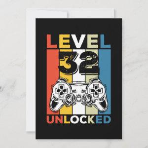 Birthday 32nd Level Unlocked 32 Gaming Vintage