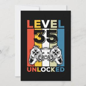 Birthday 35th Level Unlocked 35 Gaming Vintage