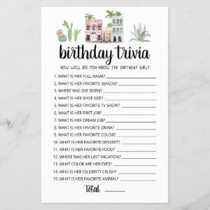 Birthday Trivia editable game