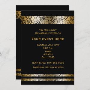 Black & Gold Faux Marble Elegant Event
