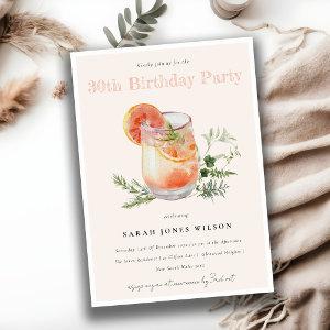 Blush Pink Orange Cocktail Any Age Birthday Party