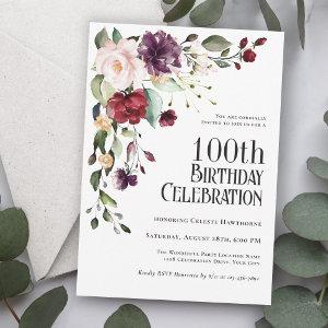 Boho Red, Blush and Purple 100th Birthday Party