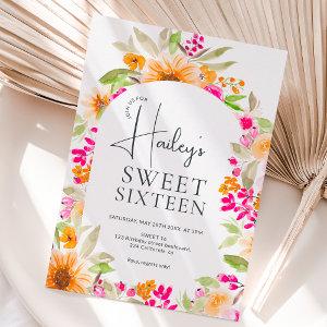 Bright Country floral watercolor Sweet 16