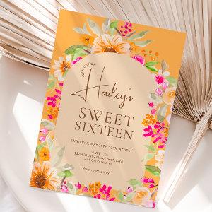Bright Country floral watercolor Sweet 16