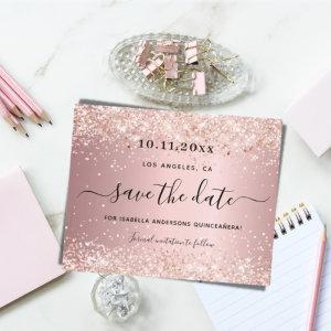 Budget Quinceanera blush pink save the date