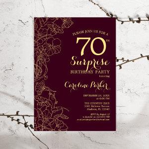 Burgundy Gold Surprise 70th Birthday Party