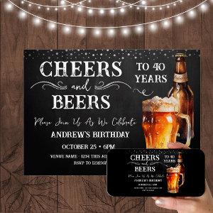 Cheers and Beers 40th Birthday Rustic