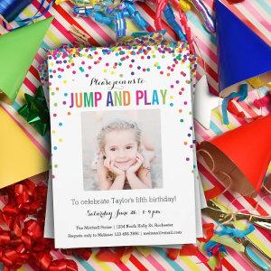 Colorful Confetti 5th Birthday Photo Jump Play