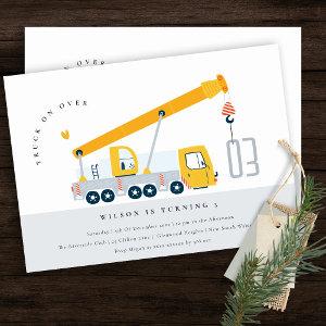 Crane Truck Construction Vehicle Kids Birthday