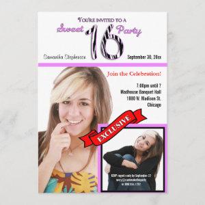 Custom Magazine Style Sweet 16 Party Invite