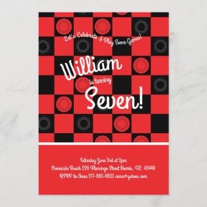 Cute Checkers Board Games Kids Birthday Party