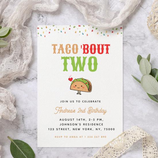 Cute Kawaii Taco Bout Two 2nd Birthday Kid's Party