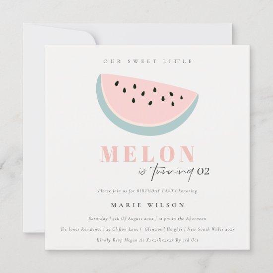 Cute Our Little Melon Pastel Pink Any Age Birthday