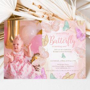 Cute pink a little butterfly chic 1st birthday