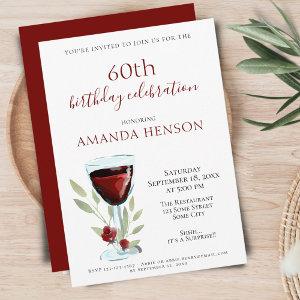 Elegant 60th Birthday Red Wine Surprise Party