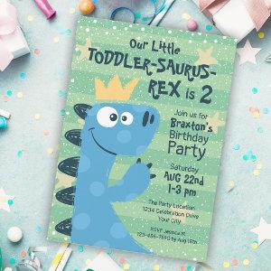 Funny T-Rex Dinosaur Theme Toddler Boy's Birthday