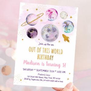Galaxy Pink Gold Out Of This World Birthday