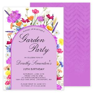 Garden Party Watercolor Wildflower 70th Birthday