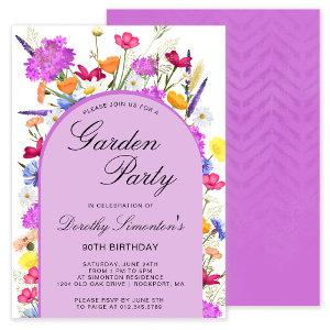 Garden Party Watercolor Wildflower 90th Birthday