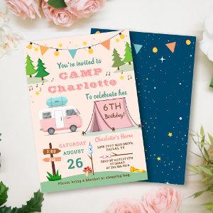 Girls Camping Birthday Outdoors Camp Out Party