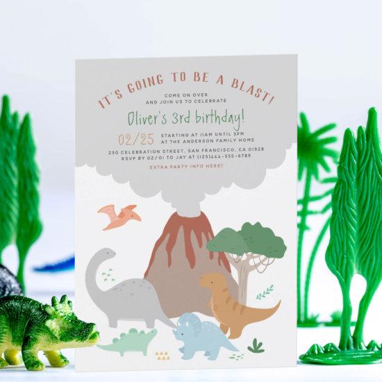 Going To Be A Blast Volcano Dinosaur Boy Birthday