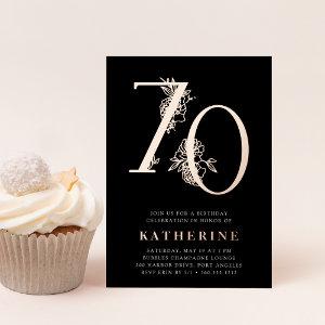 Golden Age | 70th Birthday Party Rose Gold Foil