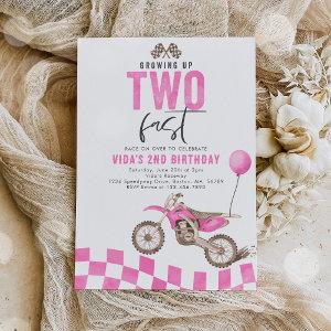 Growing Up Two Fast Pink Dirt Bike Girl Birthday