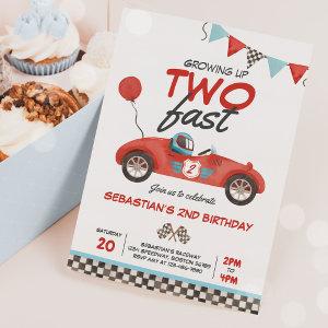 Growing Up Two Fast Red Race Car 2nd Birthday