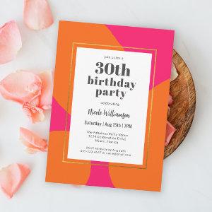 Hot Pink and Orange Colorful 30th Birthday Party