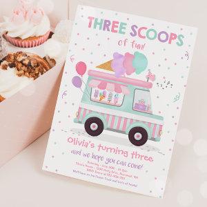 Ice Cream Truck Three Scoops Of Fun 3rd Birthday