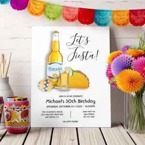 Let's Fiesta Beer tequila shot taco Birthday Invit