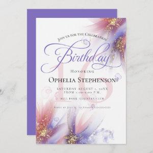 Lilac Rose Abstract Floral Birthday