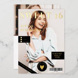 Magazine cover 2 photos pink trendy Sweet 16 Foil