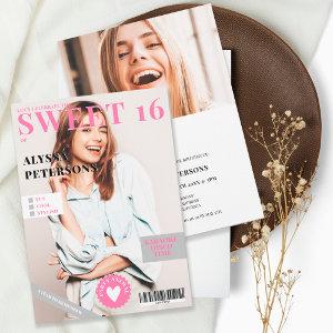 Magazine cover 2 photos pink trendy Sweet 16