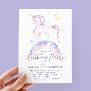 Magical Unicorns Purple Watercolor Birthday Party