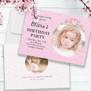 Minimalist Cute Princess Tiara Birthday Whimsical