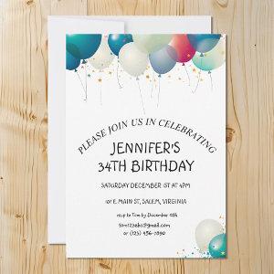 Minimalist Pastel Balloons Birthday Party