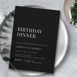 Modern Black | Sleek Minimalist Birthday Dinner